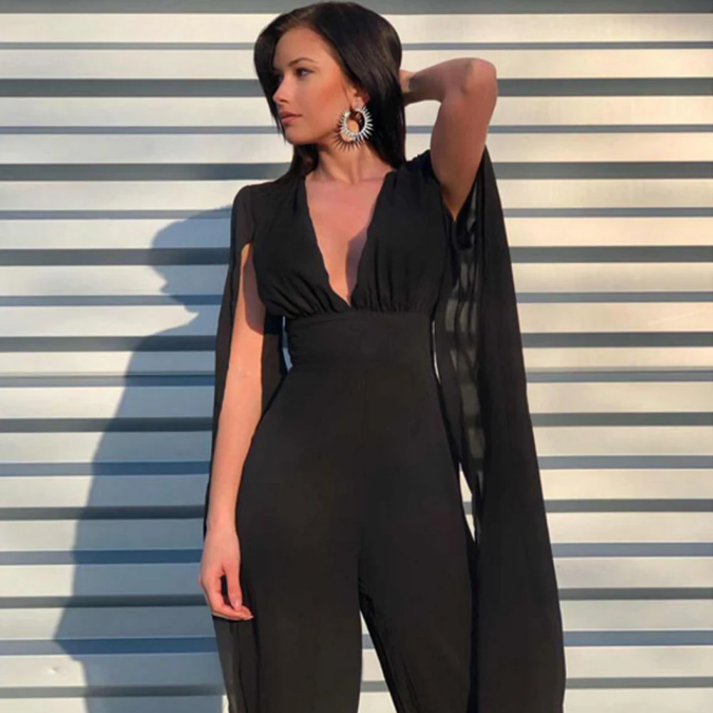 Tosheiny 2020 New Summer Sexy Deep V Bodysuits Elegant Rompers Chiffon Long Sleeve Backless Sexy Bodycon Jumpsuit TH18846 Tosheiny 2020 New Summer Sexy Deep V Bodysuits Elegant Rompers Chiffon Long Sleeve Backless Sexy Bodycon Jumpsuit TH18846