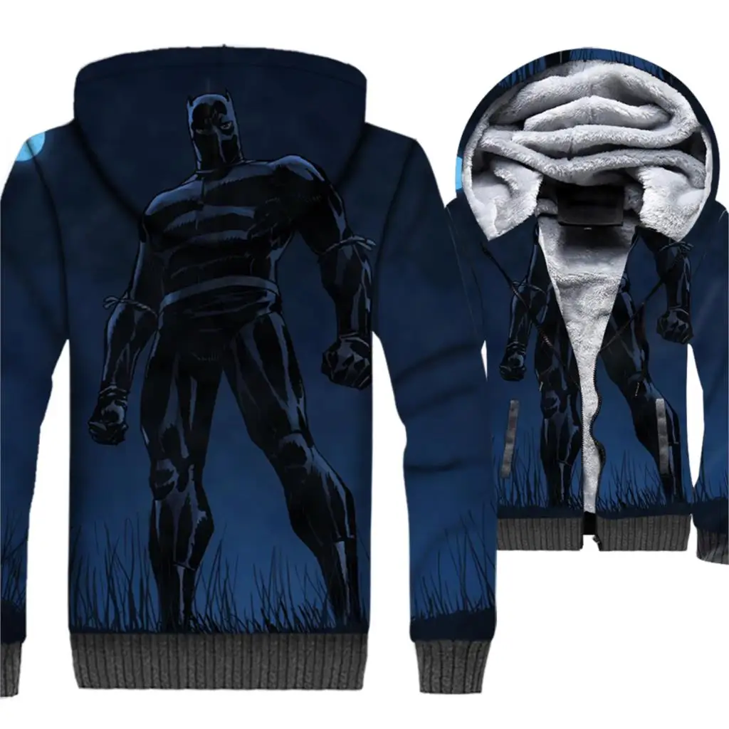 

Black Panther Jacket 3D Hoodie Men Killmonger Hooded Sweatshirt Winter Thick Fleece Warm Hipster Movie Coat Cool Sportswear