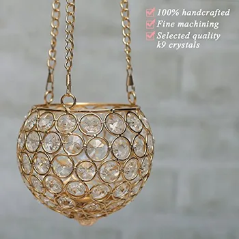 

Hanging Tealight Candle Holder Lantern Crystal Candlesticks Glass Vases Home Garden Decoration Wedding Gifts
