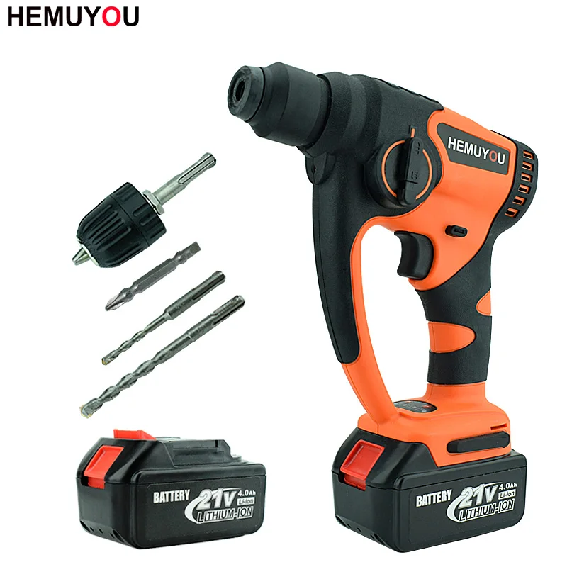 21V Hammer Drill MultiFunction Impact Drill Cordless Rechargeable Large Capacity Lithium-ion Electric Drill Power tools