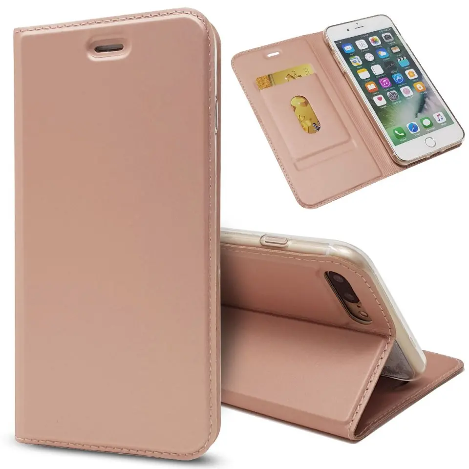 

Ultra-thin Magnetic Leather Case Soft Silicon Cover for Apple iPhone 7 8 4.7" with Card Slot Stand for iPhone 7 8 Plus 5.5"