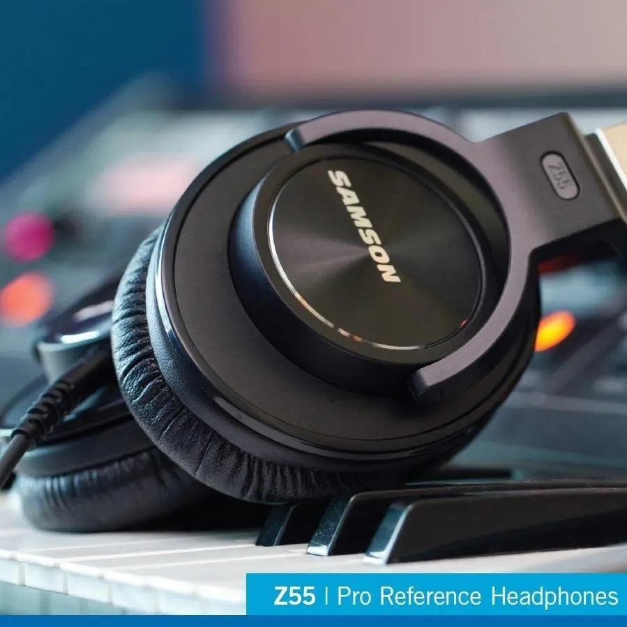 Samson Z55 Closed Back Over Ear Professional Studio Reference Headphones Professional Recording Mixing Audiophile Music Monitor