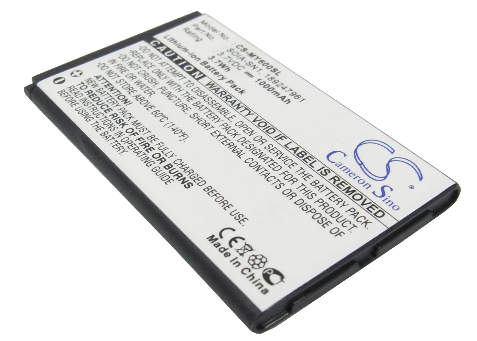 Cameron Sino Аккумулятор 1000 мАч 189247961 252822138 SO1B SN1 SOIA для Sagem MY600v MY 600v MY800v Φ