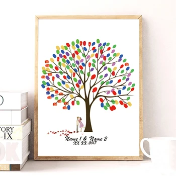 

Free Particular Custom Name Date Fingerprint DIY Guestbook for Engagement and Wedding Ceremonies HK026 No Frame