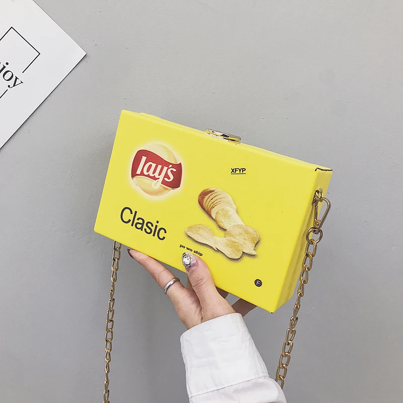 

Print Box Style Pu Ladies Clutch Shoulder Bag Box Letter Handbag Totes Crossbdoy Yellow Messenger Bag Chain Women Bolsa Flap