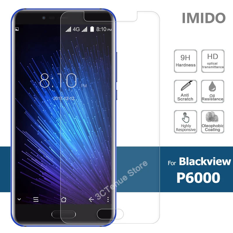 

9H Premium Glass Film For Blackview P6000 Front Tempered Glass Screen Protector Cover On Black View P 6000 5.5inch