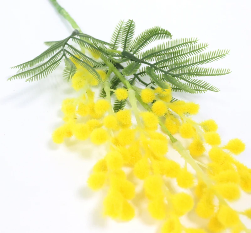 JAROWN Artificial Fake Flower Simulation Yellow Plush Acacia Flowers For Wedding DIY Decorations Home Decor (13)