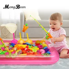 40 шт./лот детская Магнитная Рыбалка игрушка с надувной бассейн стержень чистый набор детей модель играть Рыбалка игры ребенок открытый Для ванной игрушечные лошадки