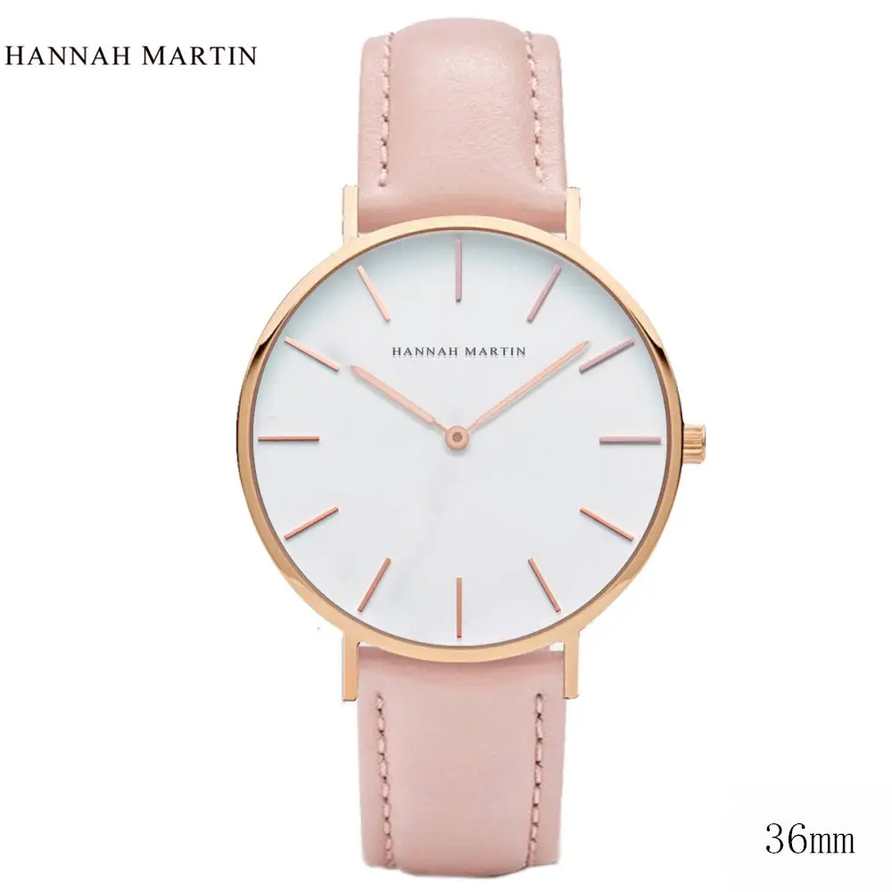 Повседневные часы, водонепроницаемые, на выбор, модные, Hannah Martin, ультра тонкие, люксовый бренд, простой минимализм, дизайн, мужские наручные часы, mujer - Цвет: 36mmBF