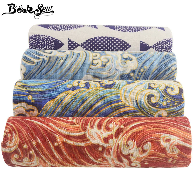 Booksew хлопчатобумажная ткань Анкара метр ситцевой ткани волны Telas африканская кружевная ткань, цветные ткани Швейные DIY Шторы 4 шт./лот размером 45*45 см Текстиль