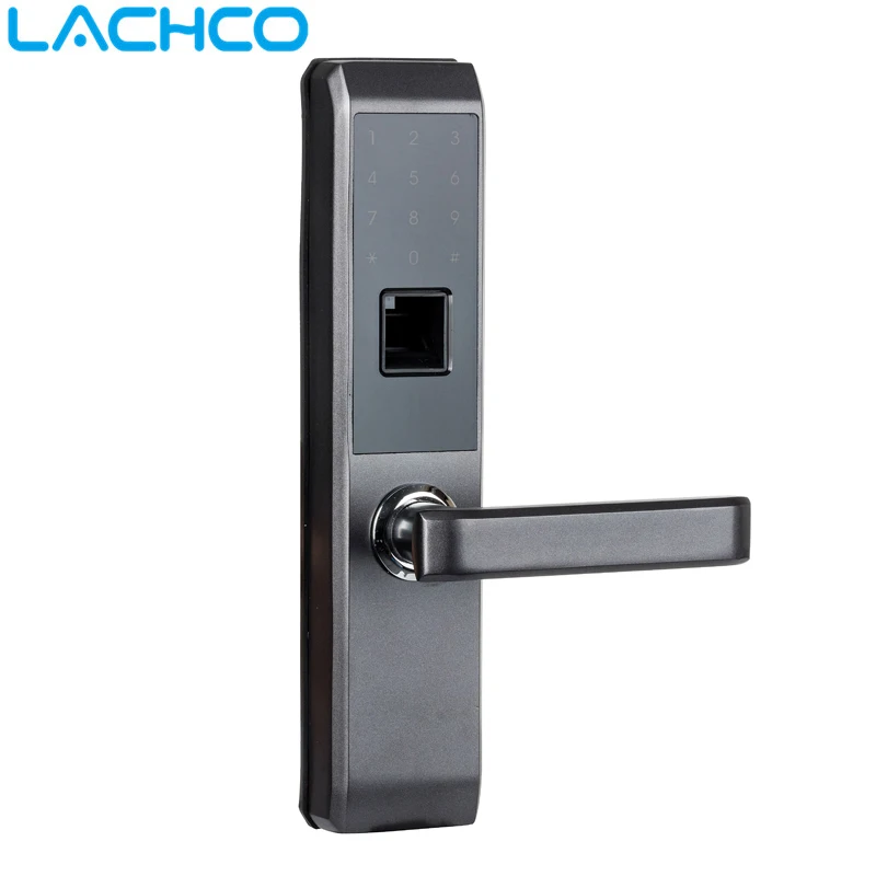 Lachco 2019 Biométrico Eletrônico Fechadura da Porta de Impressão Digital Inteligente, Código, Cartão, Chave Touch Screen Digital Password Lock para Casa L18008s