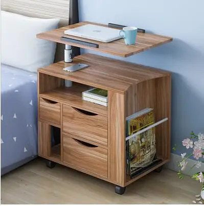 Can move up and down to rotate bedside table. Multi-function bedside table laptop computer integrated desk cabinet desk..11