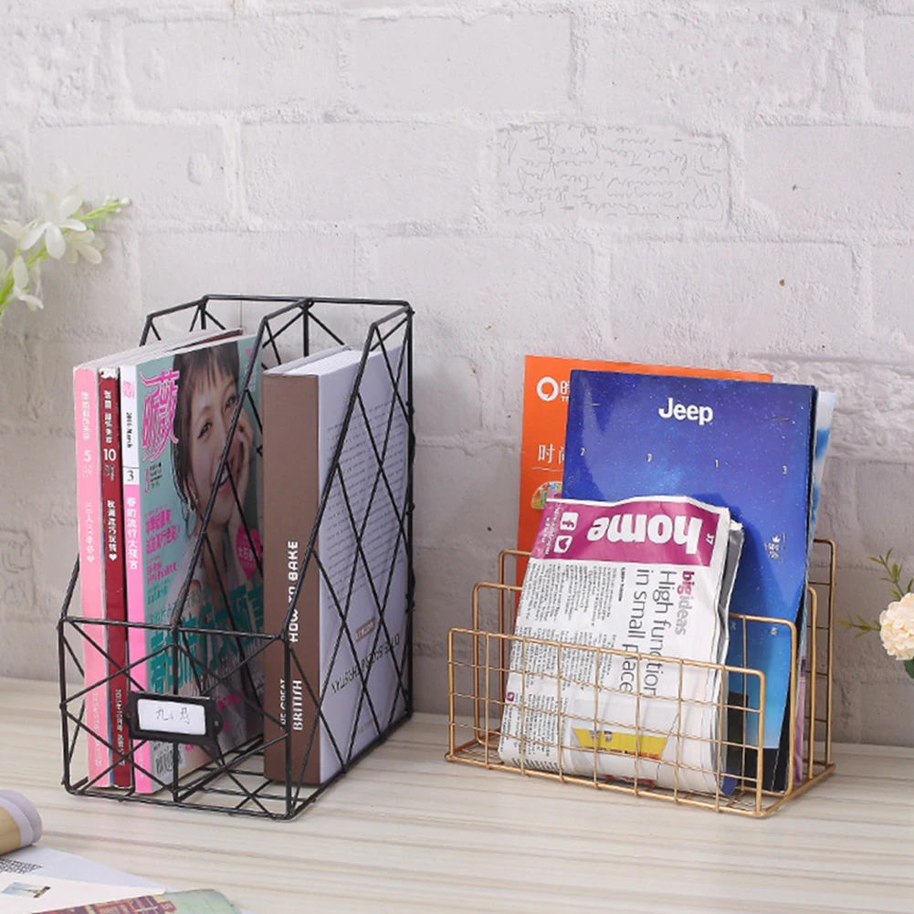 

Nordic Book File Stand Iron Desktop Multi-layer Magazine Rack Cosmetic Storage Rack Soporte de escritorio de hierro forjado UYT