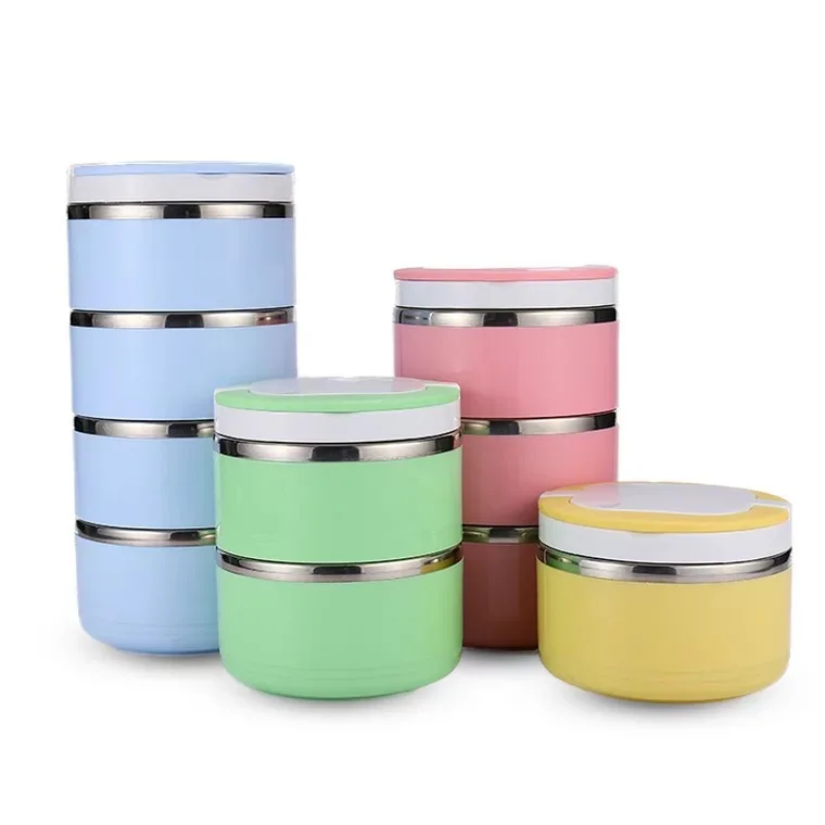 

1-4 Layer Food Container Storage Large Stainless Steel Lunch Thermal Box Kids Adult Leak-Proof Bento Boxs for Outdoor School