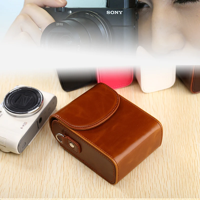 Дешевый Высокое качество PU Камера мешок кожаный чехол для sony DSC RX100 RX100 II III RX100 IV M4 M5 HX90V HX90 HX80 HX60 HX50 WX500 W800 W830