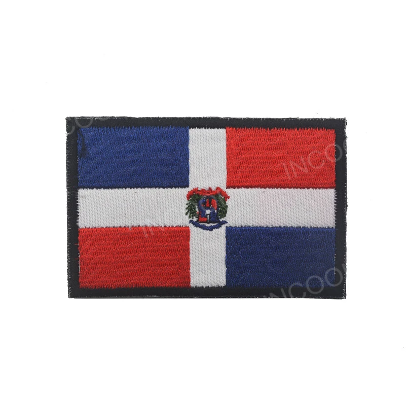 

Embroidery Patch Dominican Flag Army Hook & Loop Fastener Morale Patch Tactical Emblem Badges Appliques Embroidered Patches