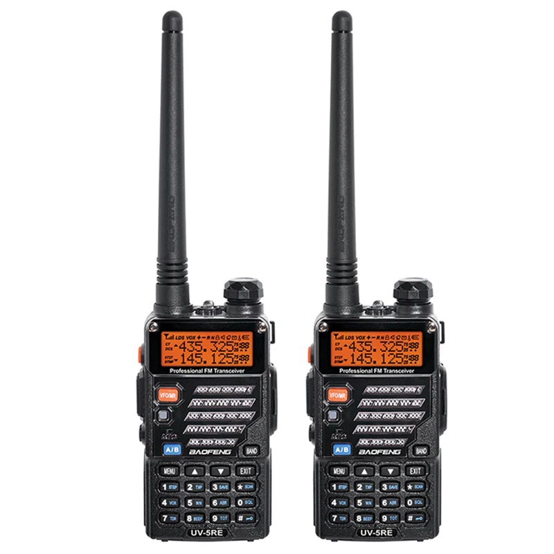 2PCS Baofeng UV 5RE Walkie Talkie Scanner Radio Dual Band Cb Ham Radio