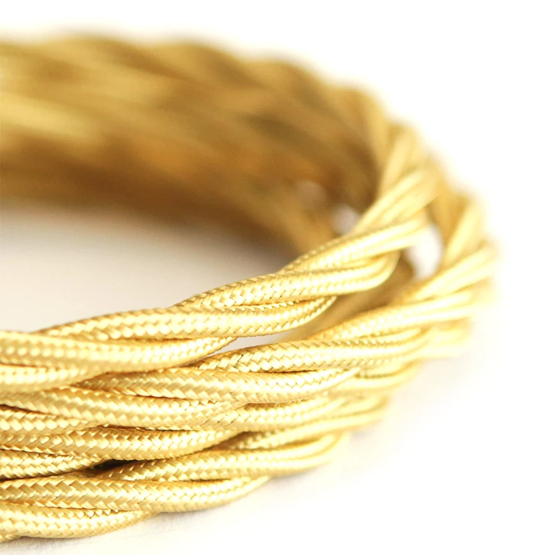 

2*0.75mm Antique Twisted covered Electric Cable Vintage Colour Fabric twisted Light wire