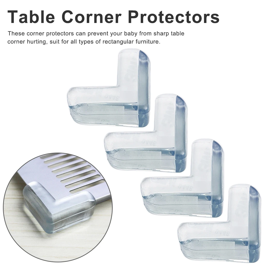 4Pcs Silicone Safety Protector Table Corner Protection From Children Anticollision Edge Corners Guards Cover For Kids