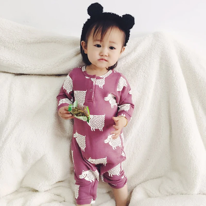 

2017 Baby Girls  Rompers Toddler Infant Animal Cartoon Jumpsuits Newborn Spring Autumn Long Sleeve Overalls Climbing Clothes