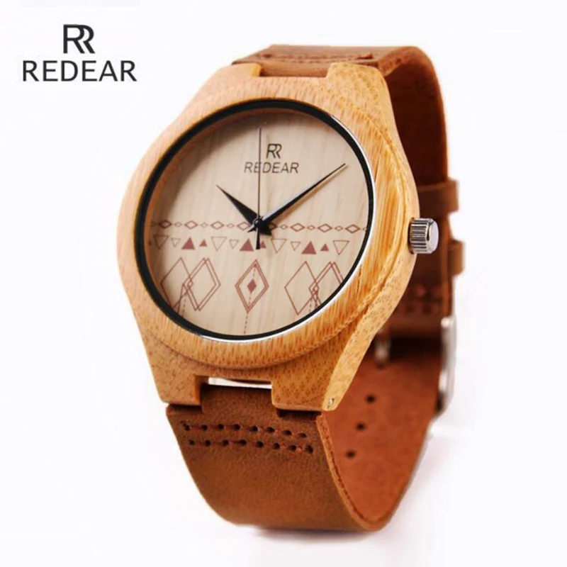 2017 New Bamboo Watch Men Women Leather Strap Genuine Lovers' Quartz Watches Men Luxury Brand Wristwatch Relogio Masculino Clock