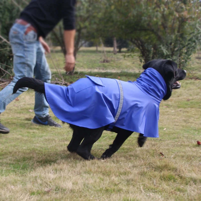 

Dog Raincoat Waterproof PU clothes Outdoor Rain Coat Jacket Coat Fleece Warm Reflective Safe