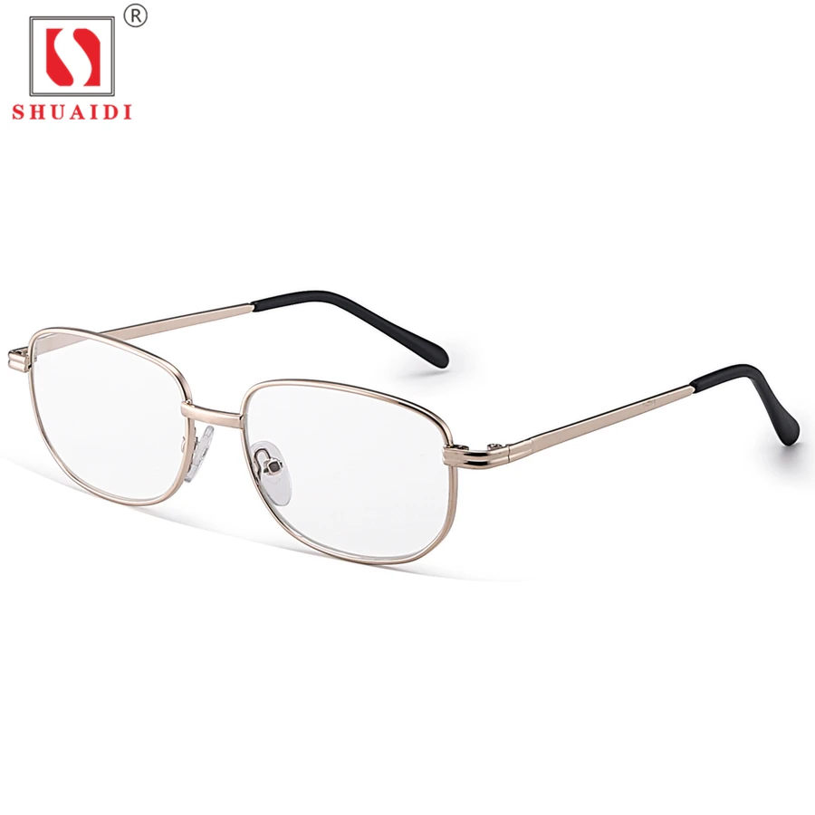 

Men Women Glass Lens Reading Glasses Man Woman Metal Full Frame Anti-fatigue Presbyopic Eyeglasses +1.00 to +4.00