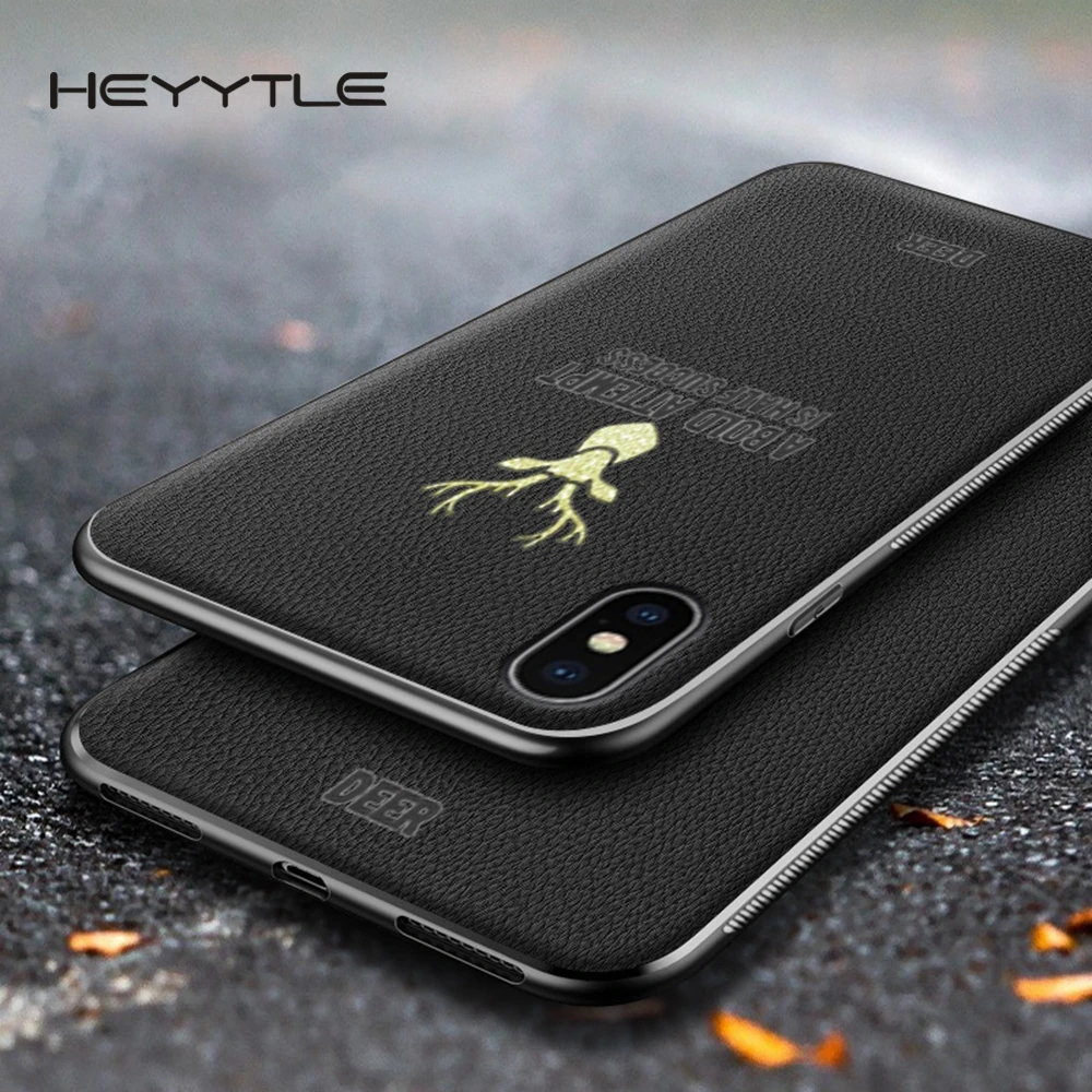 Heyytle кожаный чехол для iPhone X XR XS Max 8 7 6 6s plus с золотым оленем ультра тонкий мягкий PU