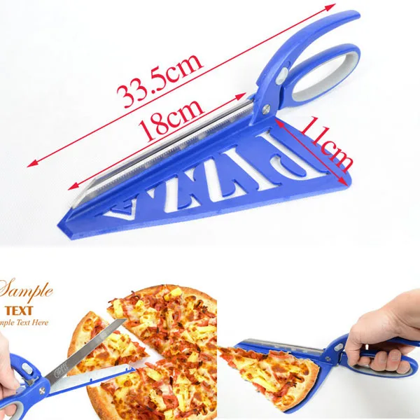 Pizza Scissors 2in1 Cutter Slicer & Tray Food Novelty Pastry Pasta