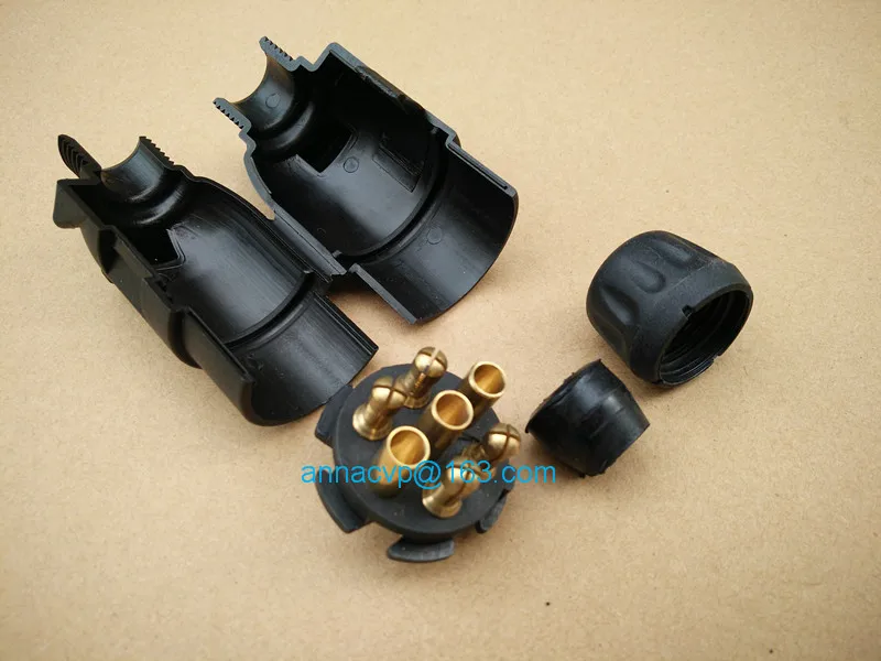 7 pin large round male trailer connector plug 2