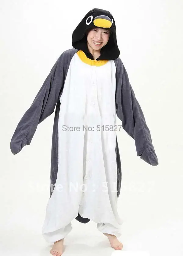 New Adult Animal Gray Penguin Cosplay Pajamas Onesie Sleepwear Costume(night wear) cartoon animal flannel onesie for adult cute raccoon hooded gloomy bear cosplay costume women romper sleepwear pigiama donna