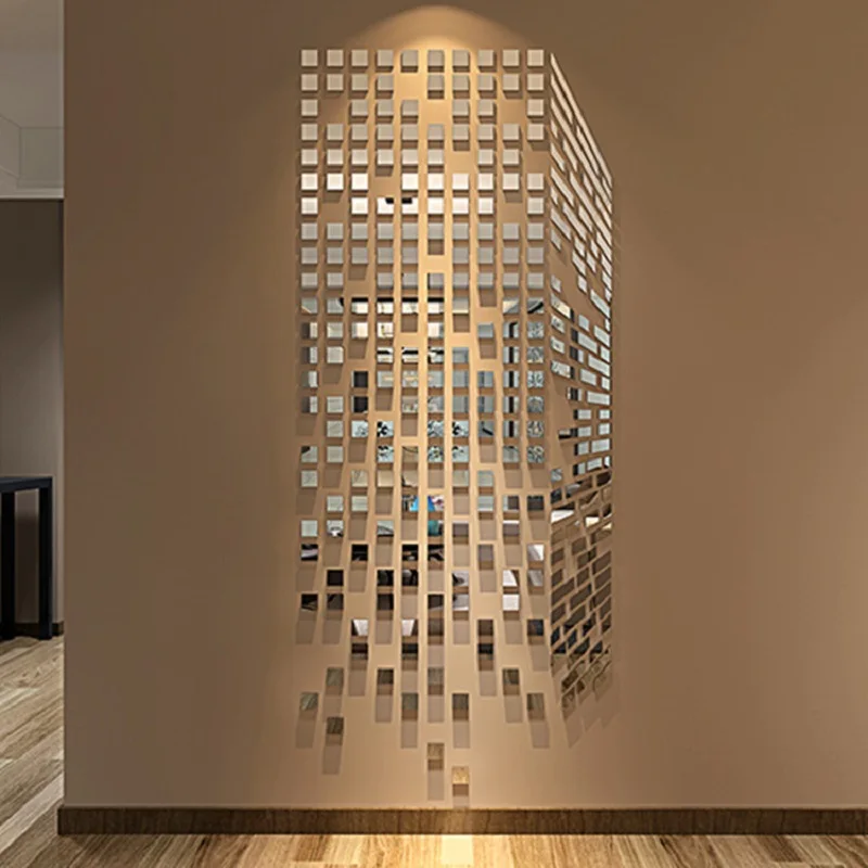 Мозаичные Акриловые 3D зеркальные наклейки на стену вход в гостиную ТВ фон обои настенные украшения креативные зеркальные настенные наклейки