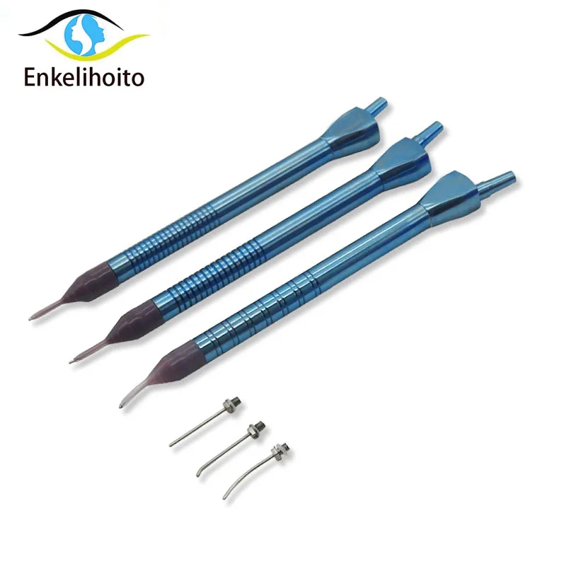 Microscopic instrument ophthalmology high quality titanium alloy super breast injection handle with blue sleeve straight elbow 3