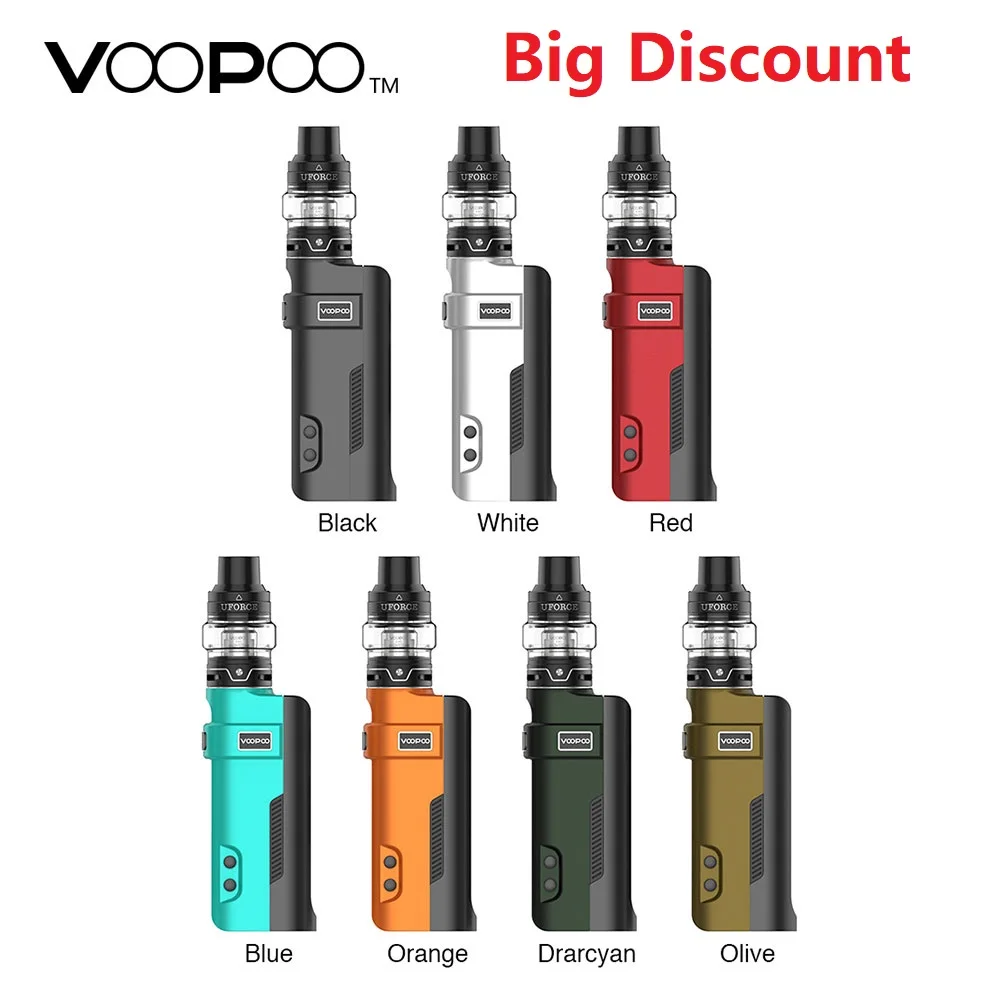 

Big Discount Original 80W VOOPOO REX TC Kit with 2ml UFORCE Tank Atomizer E-cig Vape Kit VS Drag 2/ Luxe Kit