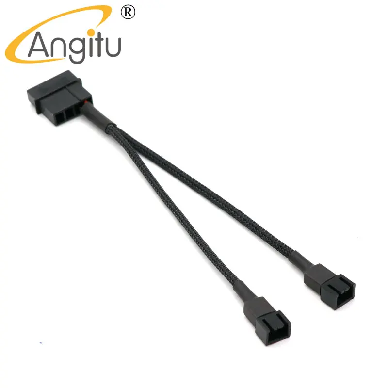 Angitu 12V 4Pin Molex к вентилятору 3Pin кабель адаптера питания-2Way UL 1007 22AWG | Компьютеры и