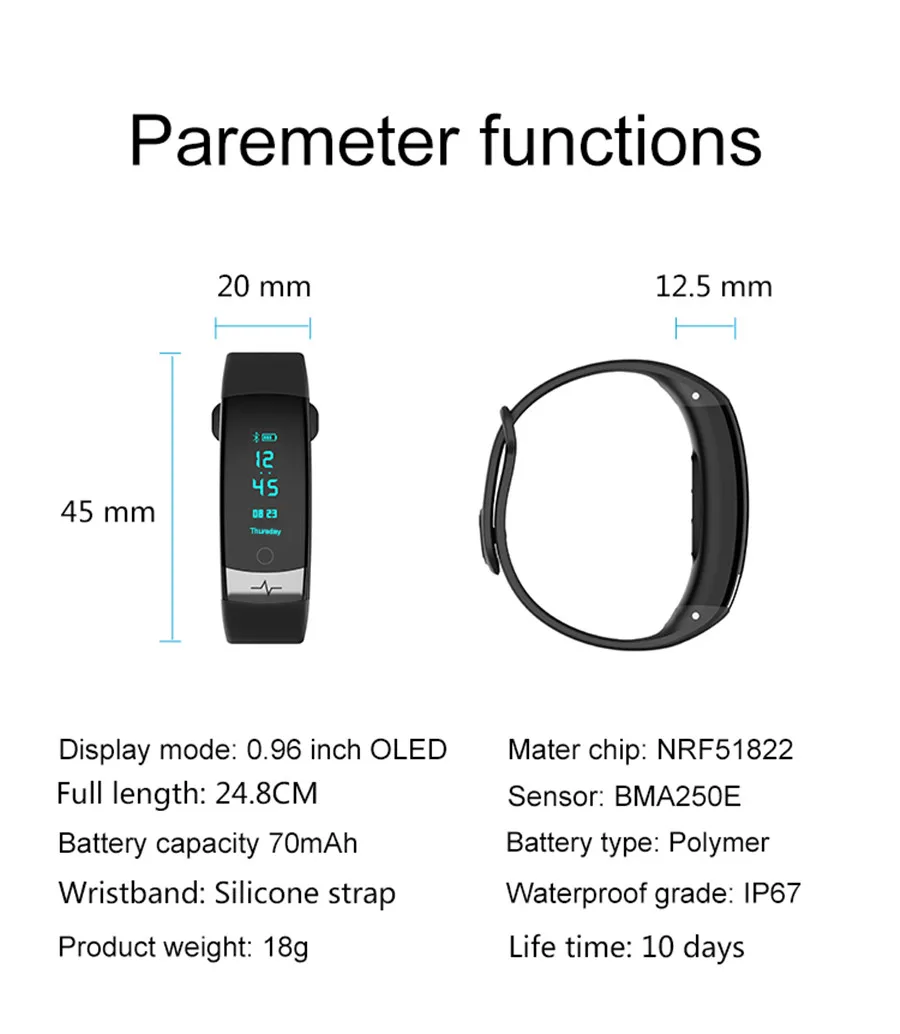 Модные Смарт-часы QS03, водонепроницаемый спортивный электрод ECG, мониторинг здоровья во время сна, информация о Bluetooth push