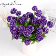 1 шт. 9 головок Романтический бутон лаванды искусственный цветок pincushion Шелковый букет 7 цветов дома отель аксессуары для свадьбы