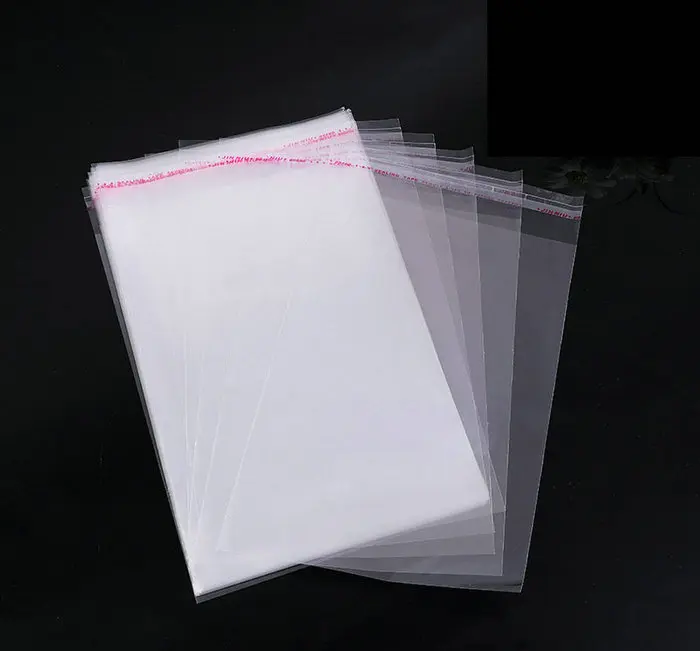 200 шт 15 размер прозрачный самоклеющийся пластиковый пакет для упаковки повторно закрываемый целлофановя Упаковка пакетики из БОПП-пленки подарочные пакеты для хранения