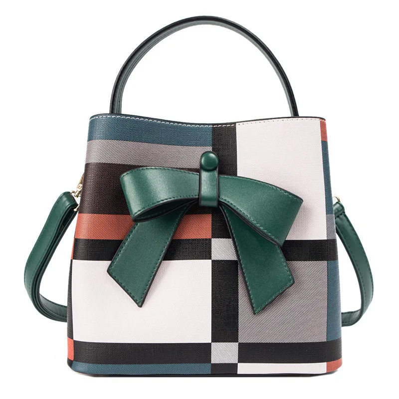 

Handbag Bucket Bag Women's 2019 New satchel bow tie fashion single-shoulder bag