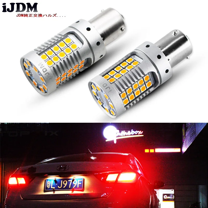 (4) P21W LED Red Canbus OBC No Hyper Flash 1156 PY21W Bau15s светодиодный передних задних поворотников