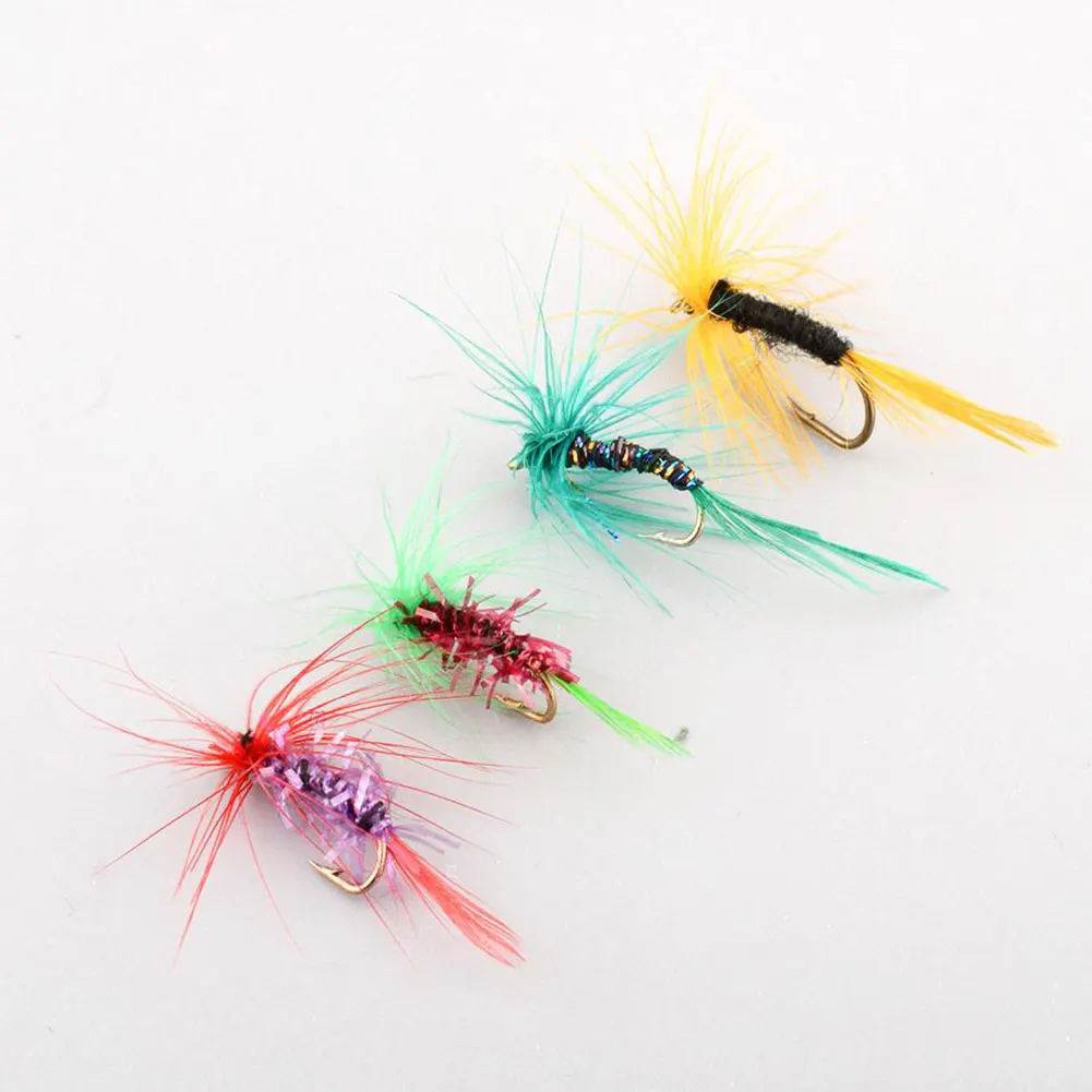 

Set Of 4pcs Various Dry Fly Hooks Tackle Tool Fishing Salmon Flies Lures NEW