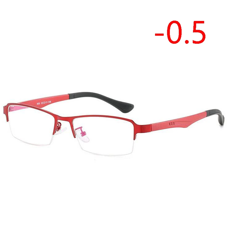Металлическая Женская полуоправа 1,56, асферические линзы, очки по рецепту, женские очки из титанового сплава, бизнес очки для близорукости с градусом 0~-4 - Цвет оправы: Myopia 50