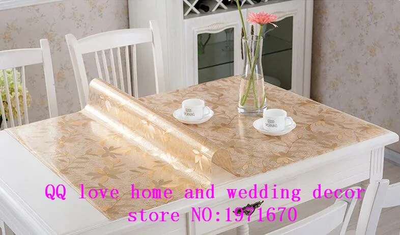 1mmTable PVC table cloth pad waterproof anti scald oil proof disposable soft glass plastic table mats
