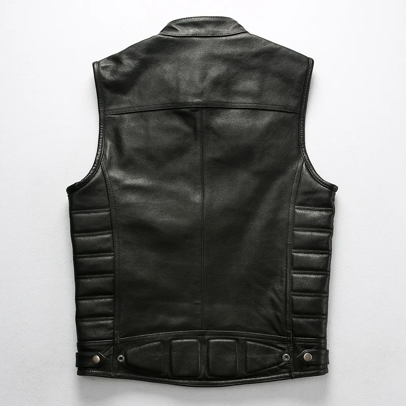 90% OFF Read Description! Asian size super quality Cow leather vintage waistcoat men's cowhide leather stylish rider vest 2 colours