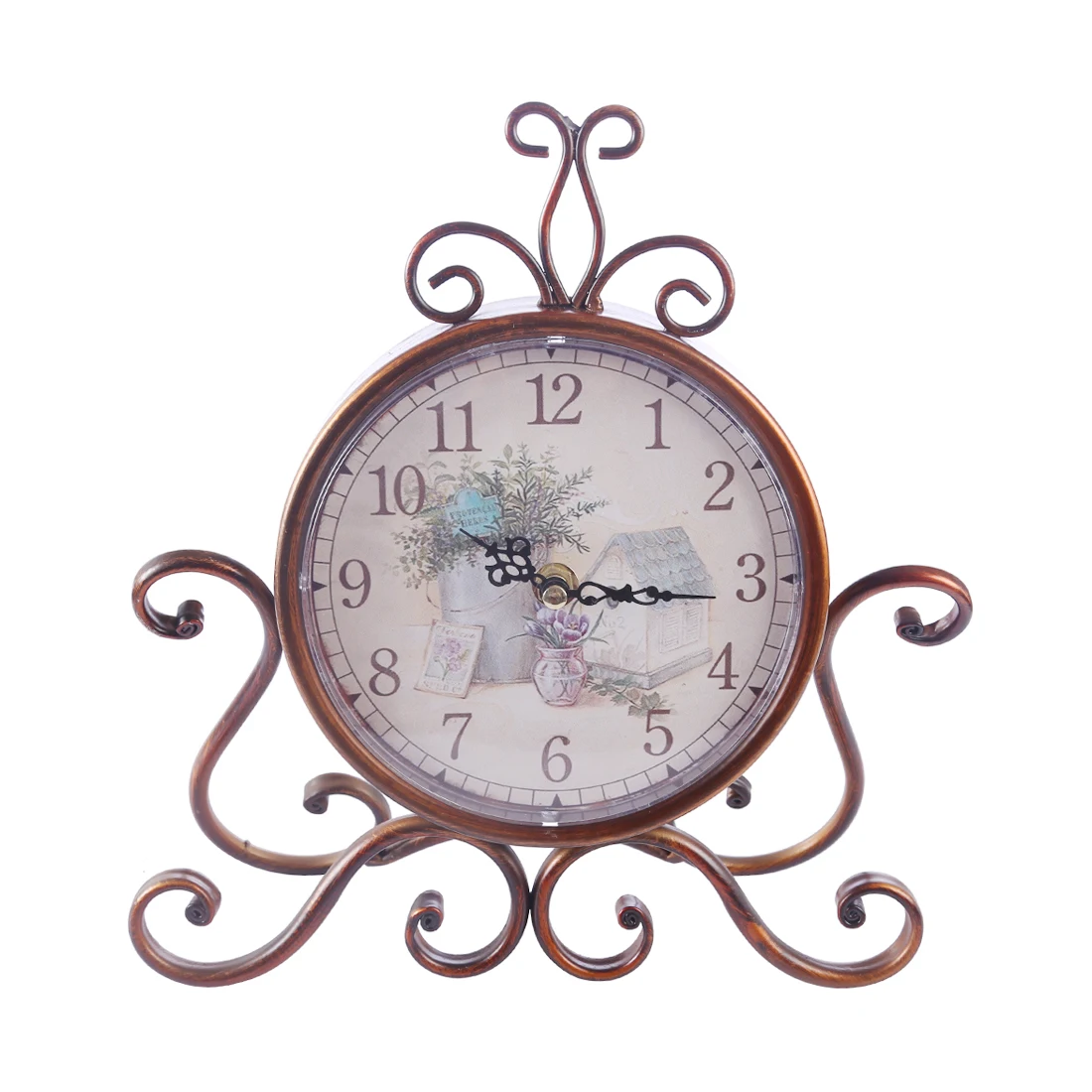 

Unique European Style Retro Desk Clock Classic Iron Art Silent Table Alarm Clock Home Decor Royalty Sitting Room Free Shipping