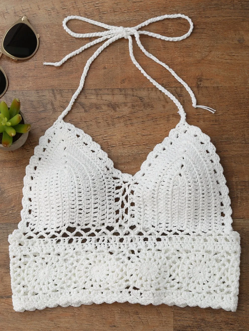 Women Sexy High Waist Bikini top Halter Neck Hollow Out