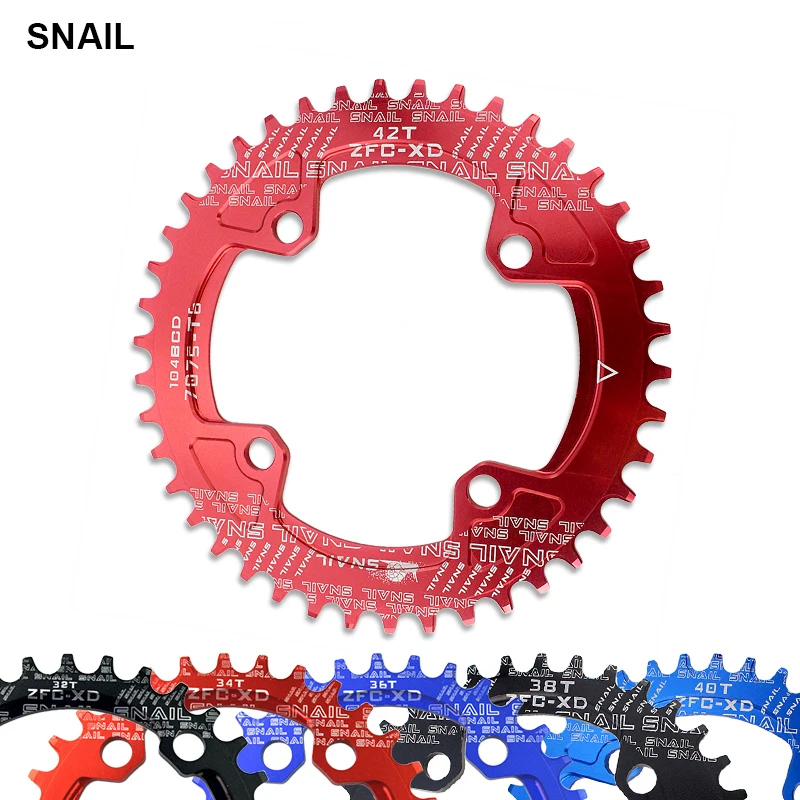 SNAIL 104bcd MTB Bike Chainring 32-42T Round//Oval Narrow Wide Bicycle Chain Ring