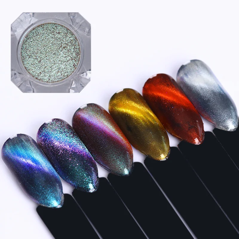 

1g 3D Cat Eye Magnetic Nail Glitter Powder Mirror Pearl Pigment Dust Powder Paillette Manicure Nail Art Decoration UV Gel Polish
