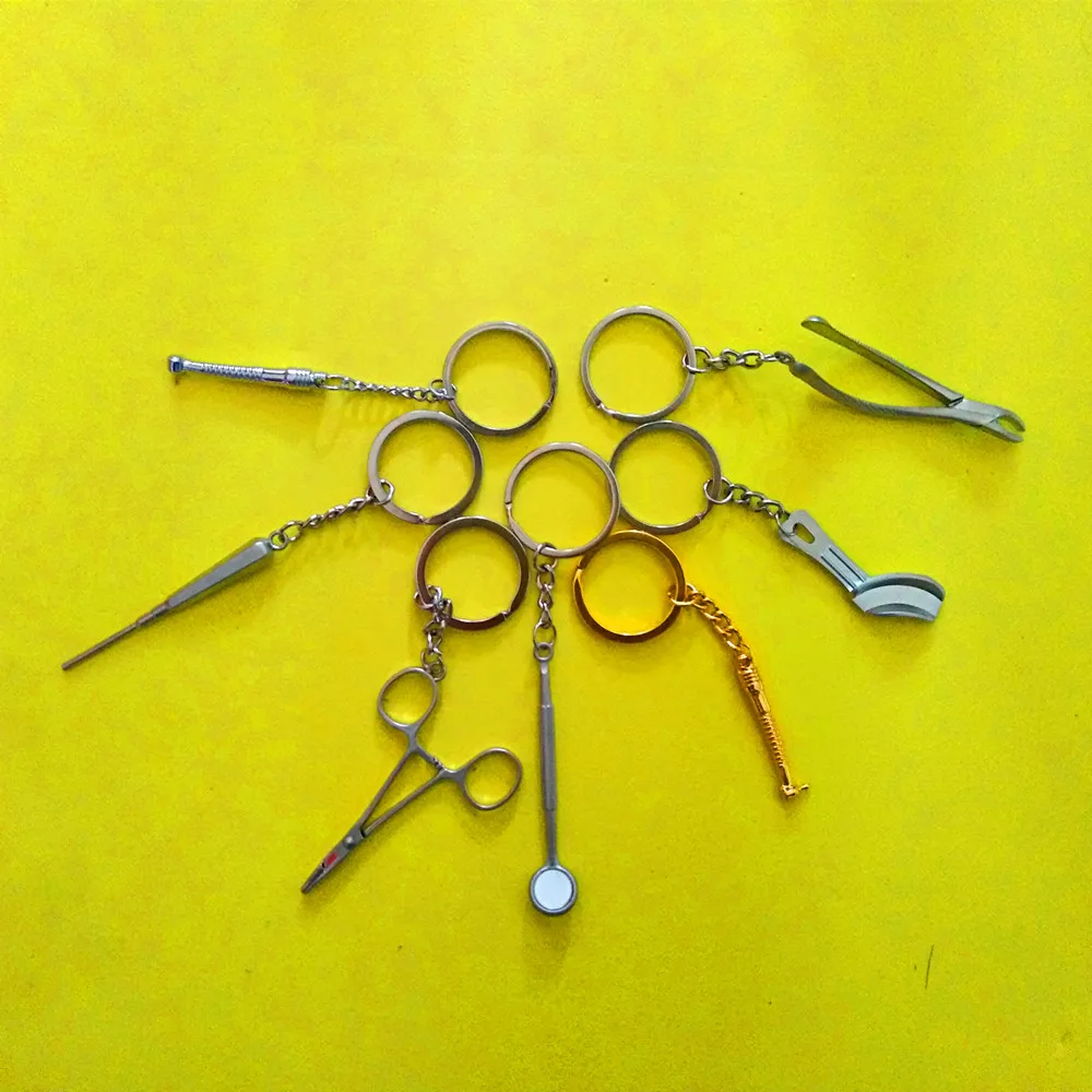 

35 Pcs Dental Keychain Personalized Keyring Lab Keychains Tooth Keyring Tool keyfob Dentist Keychain Clinic Gift