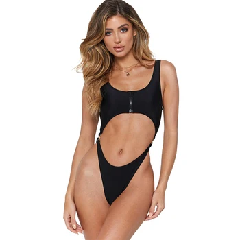 

Sexy Bra set Women Swimwear Female Swimsuit Bra sets Bandeau Bather Bathing Exposed belly zipper strap high waist Suit Swim